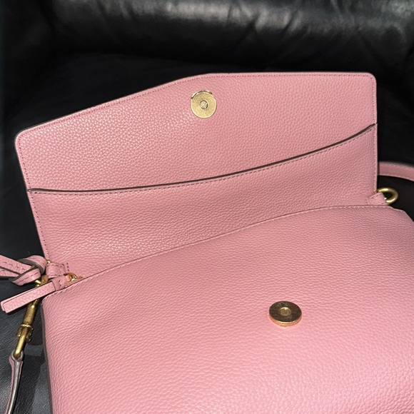🔥🔥🔥Tory Burch Pink Leather McGraw Crossbody Bag With Tassel - Picture 4 of 14